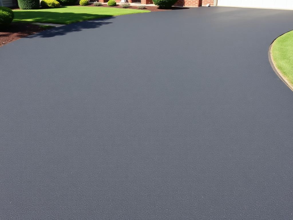 Driveway after sealcoating